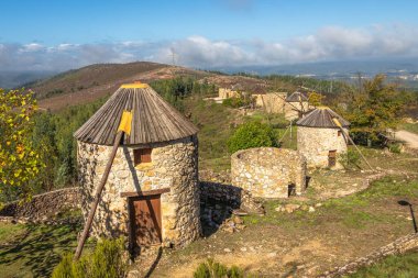 Exposure of the traditional windmills, located in Penacova, near the city of Coimbra, Portugal.