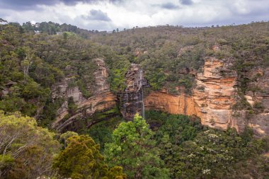 Day time taken from Princes Rock Lookout, Katoomba Area of Blue Mountains National Park , with stunning views of the Wentworth Falls, in the Blue Mountains, NSW, Australia clipart