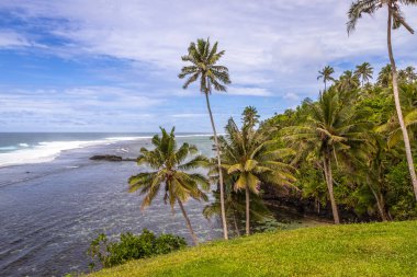 Lotofaga yakınlarındaki adanın güney kıyısında Samoa 'nın inanılmaz kıyı şeridine maruz kalmışlar.