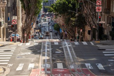 Powell caddesinde, San Francisco 'da Powell-Hyde adlı teleferik hattından alınan görüntüler bu inanılmaz şehrin sokaklarını gösteriyor.