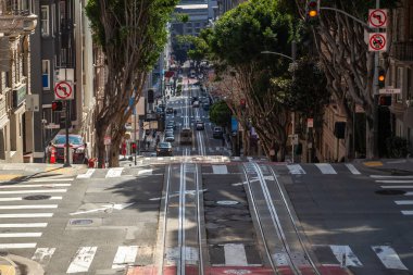 Powell caddesinde, San Francisco 'da Powell-Hyde adlı teleferik hattından alınan görüntüler bu inanılmaz şehrin sokaklarını gösteriyor.