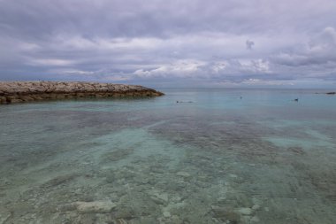 Bahamalar 'daki Berry Adaları' nın bir parçası olan Büyük Stirrup Cay Adası 'nda yapılan güzel su rengi ve eğlenceye maruz kalmak.