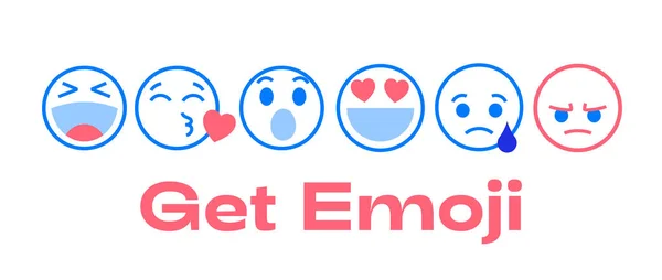 Sosyal sohbet tepkileri için özel emoji seti. Modayı takip eden kalp, aşk, kahkaha, öpücük, merak, üzüntü ve öfkeli surat ifadeleri. Mesaj olarak duygusal çıkartmalar gönder.