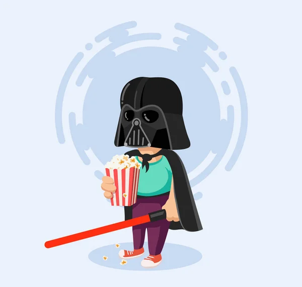Darth Vader Helmet Vector Illustration Kids Star Wars Dark Costume — Archivo Imágenes Vectoriales