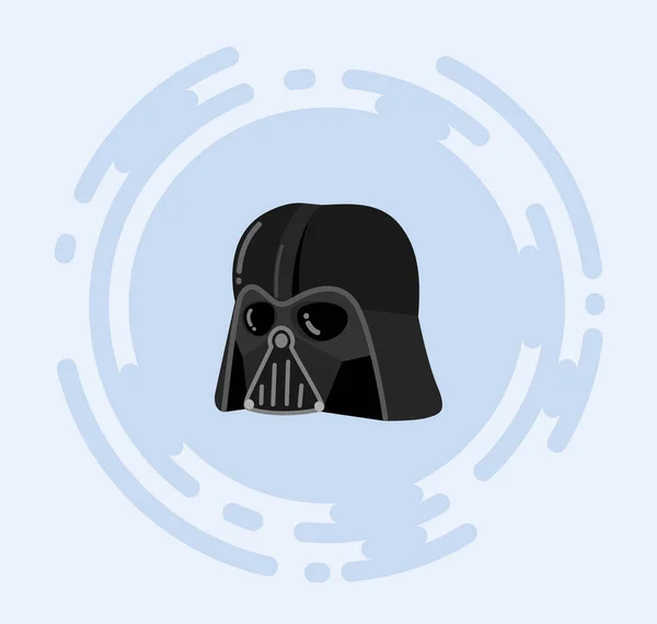 Darth Vader Helmet Vector Illustration Kids Star Wars Dark Costume — Stock Vector