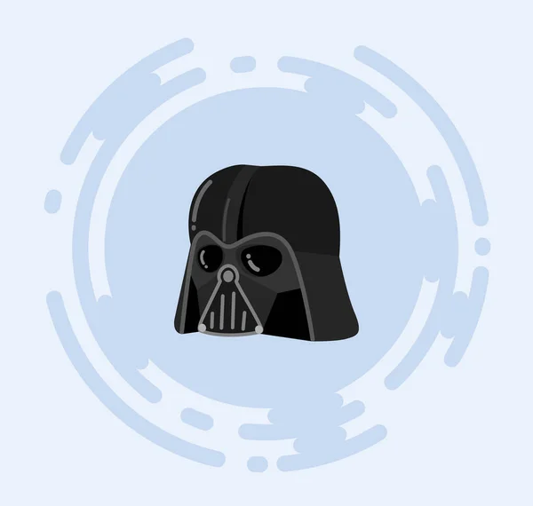 Darth Vader Helmet Vector Illustration Kids Star Wars Dark Costume — Archivo Imágenes Vectoriales