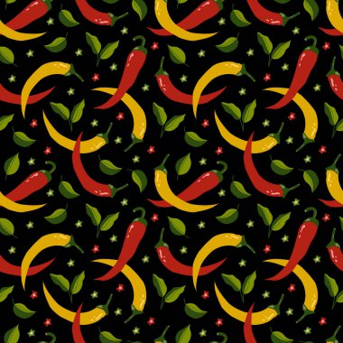 kırmızı sarı biber dikişsiz desen sıcak
