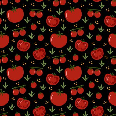 kırmızı domatesler sebzeler pürüzsüz desenli dekorasyon koyu arkaplan