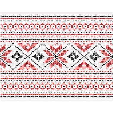 Ukrayna süsü. Örgü kumaşın taklidi. Vektör çizimi. Arkaplan, şablon, kapak, hatıra eşyası, giysi, tekstil ve diğer yerleşimler için kullanılabilir.