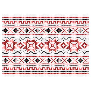 Ukrayna süsü. Örgü kumaşın taklidi. Vektör çizimi. Arkaplan, şablon, kapak, hatıra eşyası, giysi, tekstil ve diğer yerleşimler için kullanılabilir.