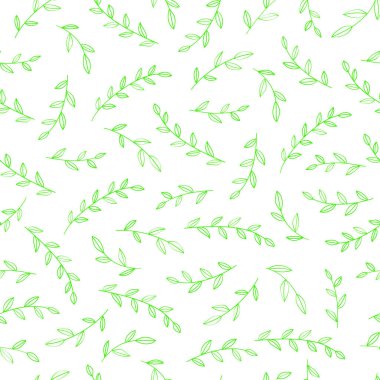 Kusursuz yaprak deseni. Beyaz arka planda resim. Örtüler, arka planlar, ambalajlar, etiketler, hatıralar, tekstil, kıyafetler ve daha fazlası için kullanılabilir.