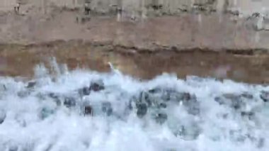 Waterfall close-up camera in motion.