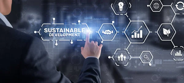 Ods Objectivos Desenvolvimento Sustentável Conceito Tecnologia Ambiental — Fotografia de Stock