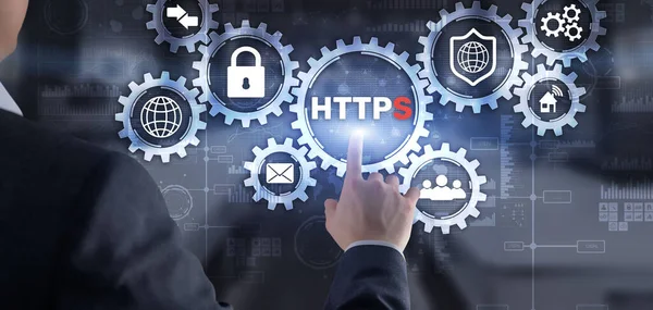 Https Inscription Background Internet Security Concept 2022 — Stock Photo, Image