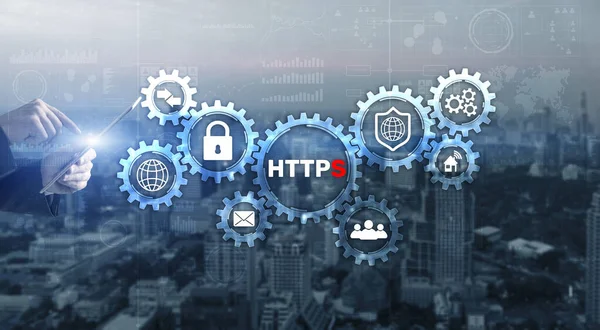 Https Inscription Background Internet Security Concept 2022 — Stock Photo, Image