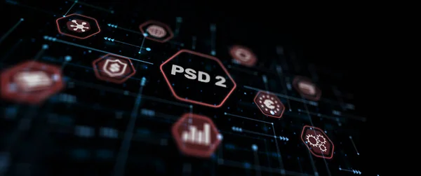 Psd2の概念 銀行を開いて 支払サービス指令Psd — ストック写真