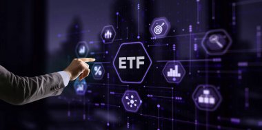 ETF Exchange traded fund Investment finance concept.
