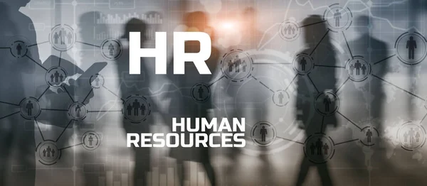 Human Resources Management Werving Concept Dubbele Blootstelling Mensen Netwerk Gemengde — Stockfoto
