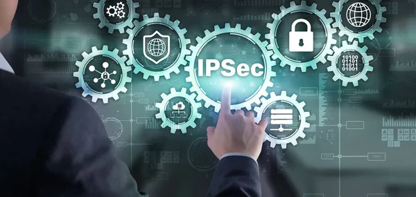 Sicurezza Protocolli Sulla Protezione Dei Dati Sfondo Tecnologia Blu Ipsec — Foto Stock