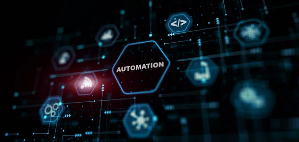 Automation Technology Industrial Process Workflow Optimisation Abstract Background — Stock Fotó