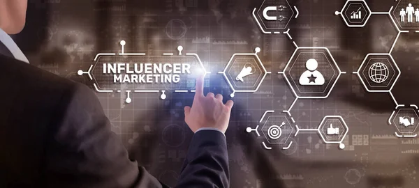 Influencer Social marketing concept. Business Internet Technology.
