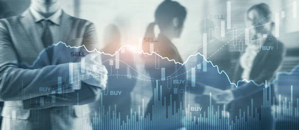 Trading Investment Economics Concept Mixed Media Trade Concept Stock Market — Stock Photo, Image