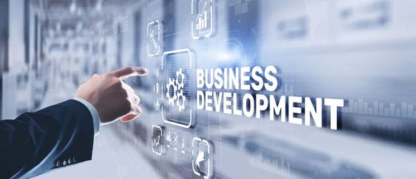 Planejamento Desenvolvimento Negócios Inscrição Tela Virtual — Fotografia de Stock