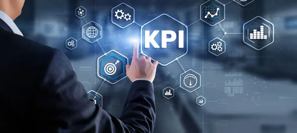 Kpi Key Performance Indicator Концепція Бізнес Інтернет Технологій Віртуальному Екрані — стокове фото