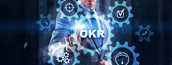 OKR. Objectives, Key and Results. Business target and focus concepts.