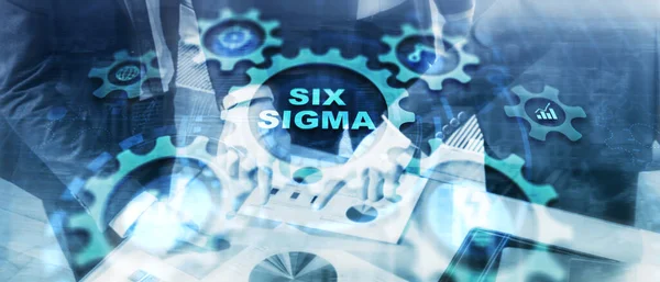 Six Sigma Manufacturing Controle Qualidade Processo Melhorar Conceito Negócios Internet — Fotografia de Stock
