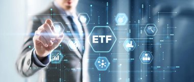 ETF Exchange traded fund Investment finance concept.