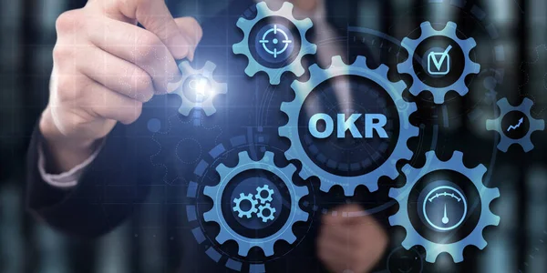 OKR. Objectives, Key and Results. Business target and focus concepts.