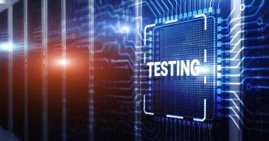 Yazı Testi. Elektronik Devre Tahtası Çipinde İş Süreci.