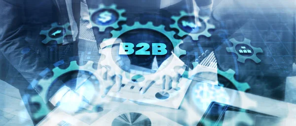 B2B Business Business Marketing Company Industry Gears Icon — Stock fotografie