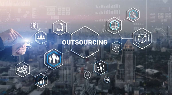 Outsourcing Business Recursos Humanos Internet Finance Technology Concept — Foto de Stock