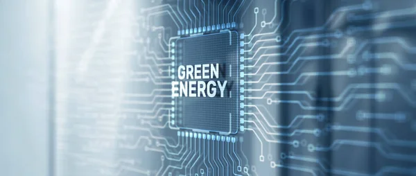 Groene Energiebesparingsconcept Achtergrond Van Gemengde Media — Stockfoto