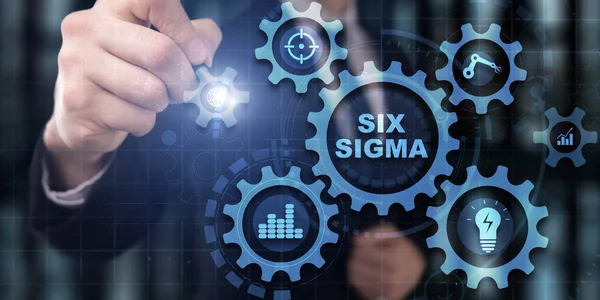 Six Sigma Manufacturing Contrôle Qualité Processus Améliorant Concept Internet Des — Photo
