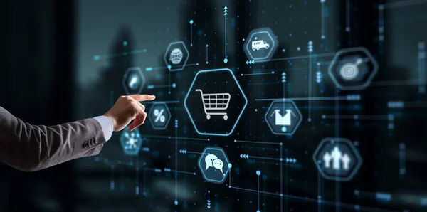 Online Commerce Conceito Tecnologia Negócios Internet — Fotografia de Stock