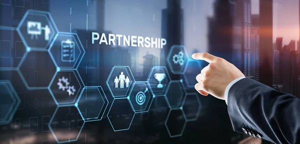 Partnerstwo Firm Współpraca Koncepcja Internetu Technologii Biznesowych — Zdjęcie stockowe