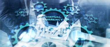 Sanal Para Birimi Finans Teknolojisi Arkaplan Değişimi Yatırım Konsepti.