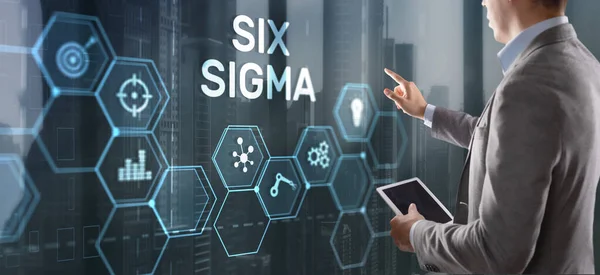 Seis Sigma Conceito Gestão Destinado Melhorar Qualidade Trabalho Uma Organização — Fotografia de Stock