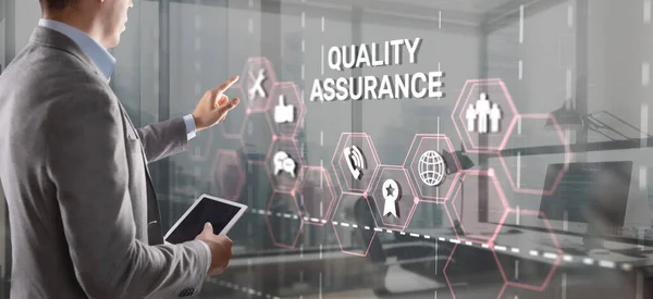 Garantia Qualidade Iso Din Service Guarantee Standard Retail Concept — Fotografia de Stock