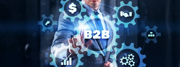B2B Business Business Marketing Company Industry Gears Icon — Stok fotoğraf