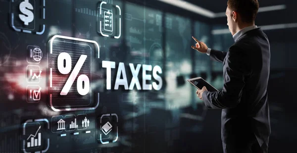 Pojęcie Podatków Płaconych Przez Osoby Fizyczne Przedsiębiorstwa Takich Jak Podatek — Zdjęcie stockowe