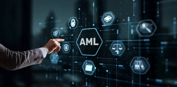 Aml Money Laundering Financial Bank Business Technology Concept — Stock Fotó