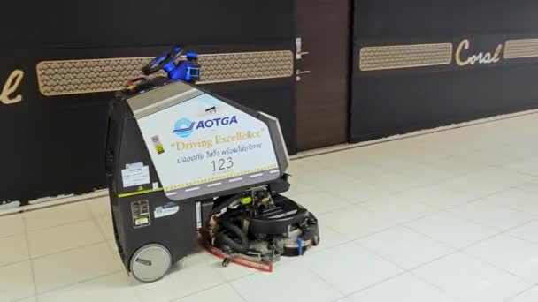 Tailandia Mayo 2023 Lavado Automático Profesional Máquina Limpieza Suelos Editorial — Vídeos de Stock