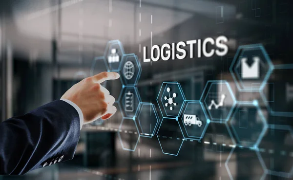 Logistiknätets Distributions Och Transportkoncept Leverans Varor — Stockfoto
