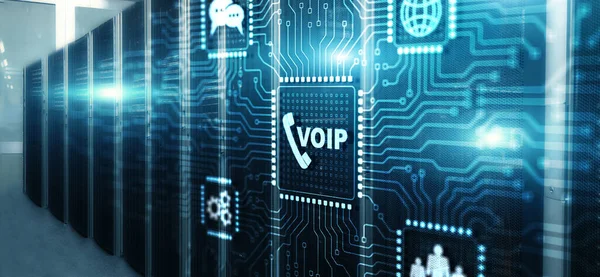 Voip Telefonie Cloud Pbx Konzept Voip Dienste Und Netzwerk Hintergrund — Stockfoto