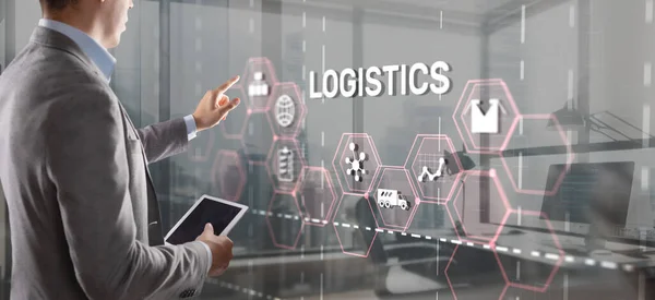 Logistische Netzwerkverteilung Und Transportkonzept Warenlieferung — Stockfoto