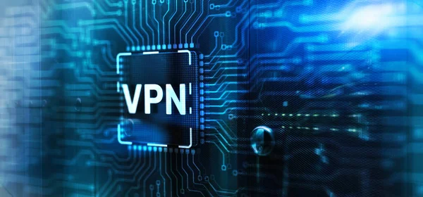 Virtuelles Privates Netzwerk Vpn Auf Elektronikplatinen Chip — Stockfoto